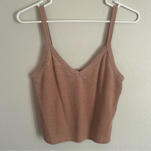 American Eagle Outfitters Tops - American Eagle Tan Crop Tank Top